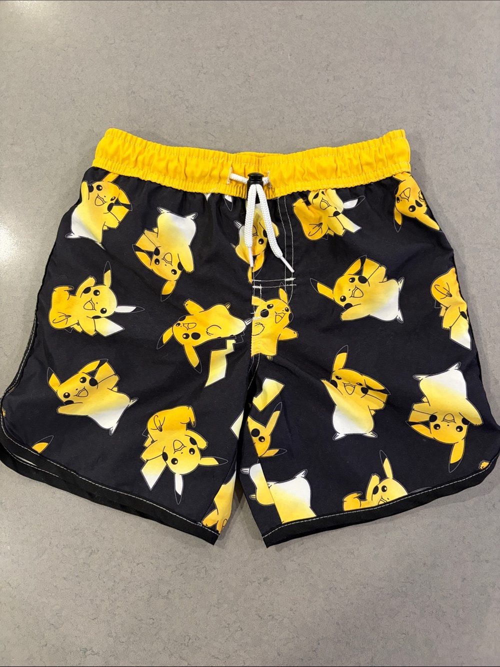 Black & Yellow Pikachu Print Swim Shorts Youth Small